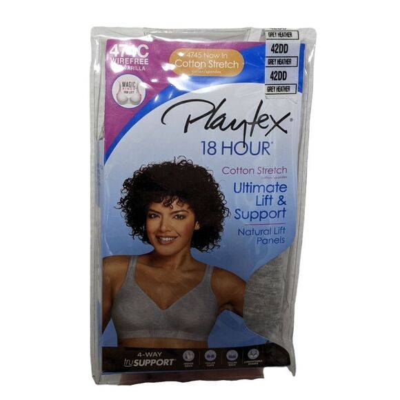 NWT Playtex 18 Hour Ultimate Lift Support Wire-Free Full Figure Cotton B… - Picture 2 of 7